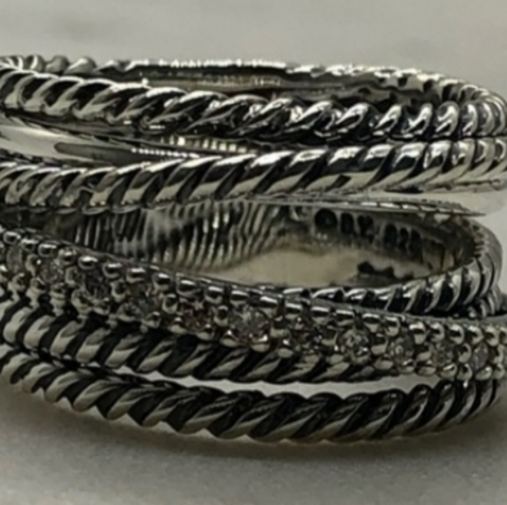 David Yurman ring with diamonds.